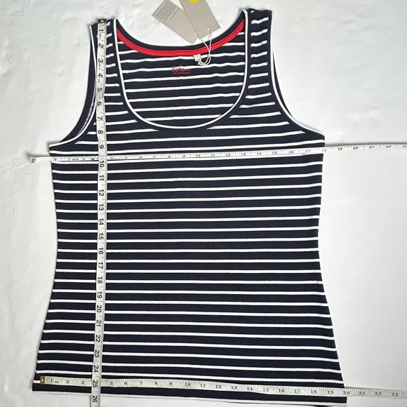 Boden Cotton Tank Top Navy Blue & White Stripe - Picture 7 of 12